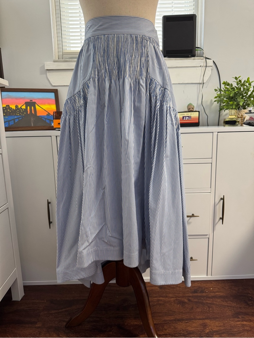 Teija Striped Cotton Poplin Maxi Skirt NWT